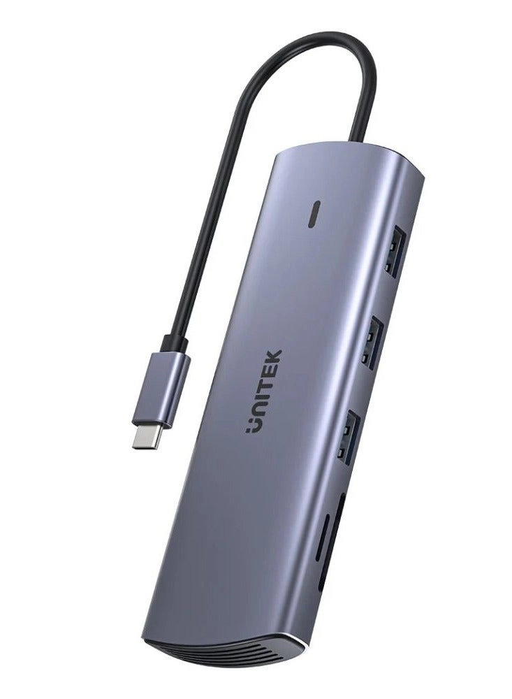 D1113A - 9-in-1 USB-C Hub 3x USB-A 5Gbps HDMI 4K@30Hz PD 100W