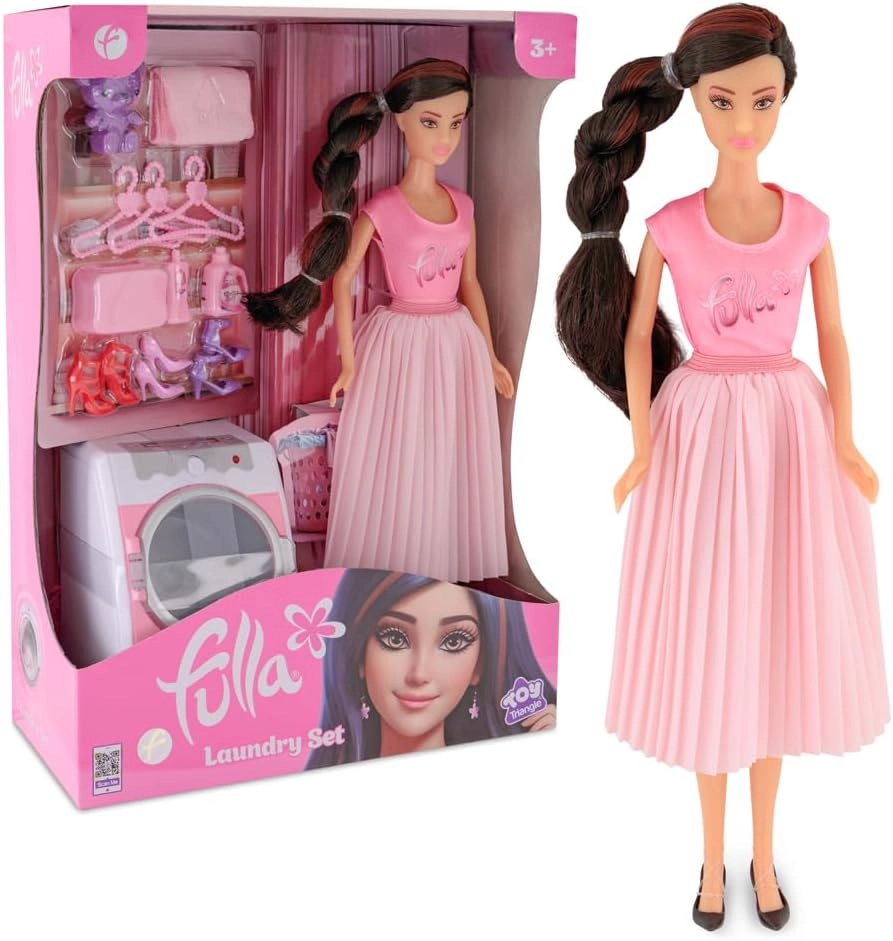 Fulla Doll with Washing Machine Set - Battery-operated Light and Sound