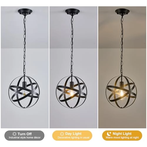 Ceiling Pendant Light - 1-Light Semi Flush Mount Adjustable Height