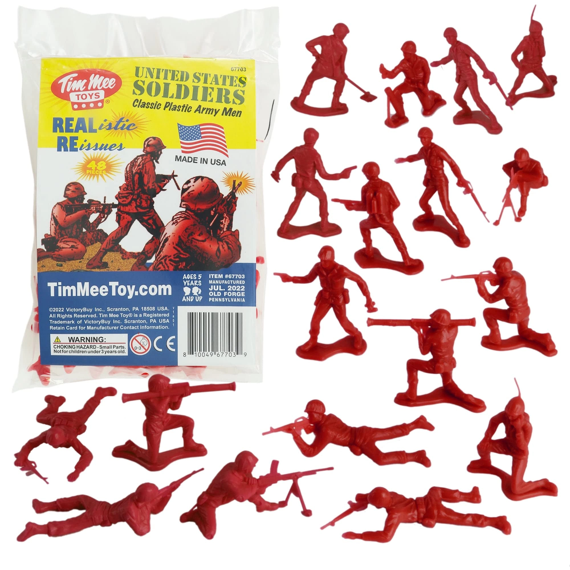 Processed Plastic Plastic Army Men (TM-67703) - 48 pcs
