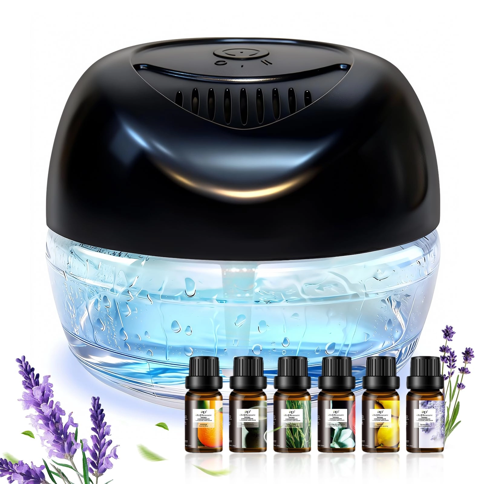 ap airpleasure Water Based Air Purifier - 6x10ml Essential Oils 7-Color LED Night Light