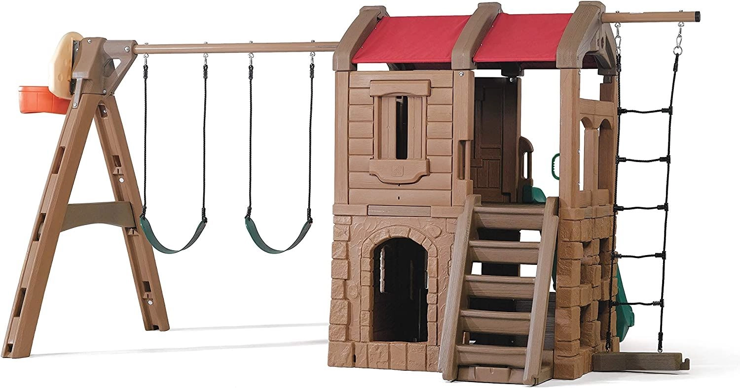 Adventure Lodge Play Center - Brown with Glider