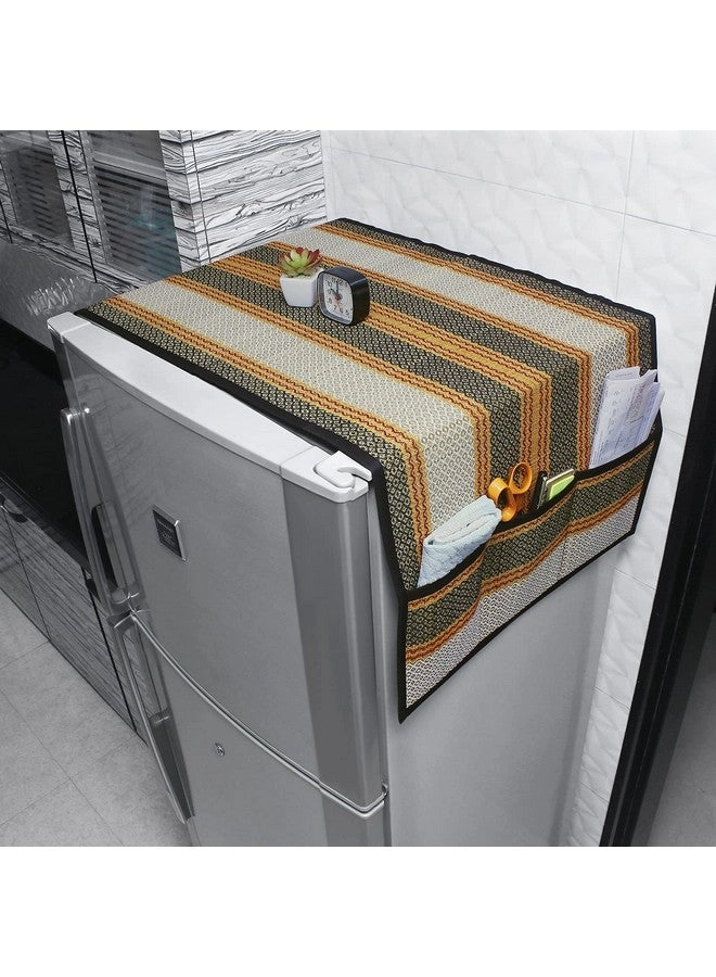 HOKIPO Madurkathi Fridge Cover - 21x52 inches Black