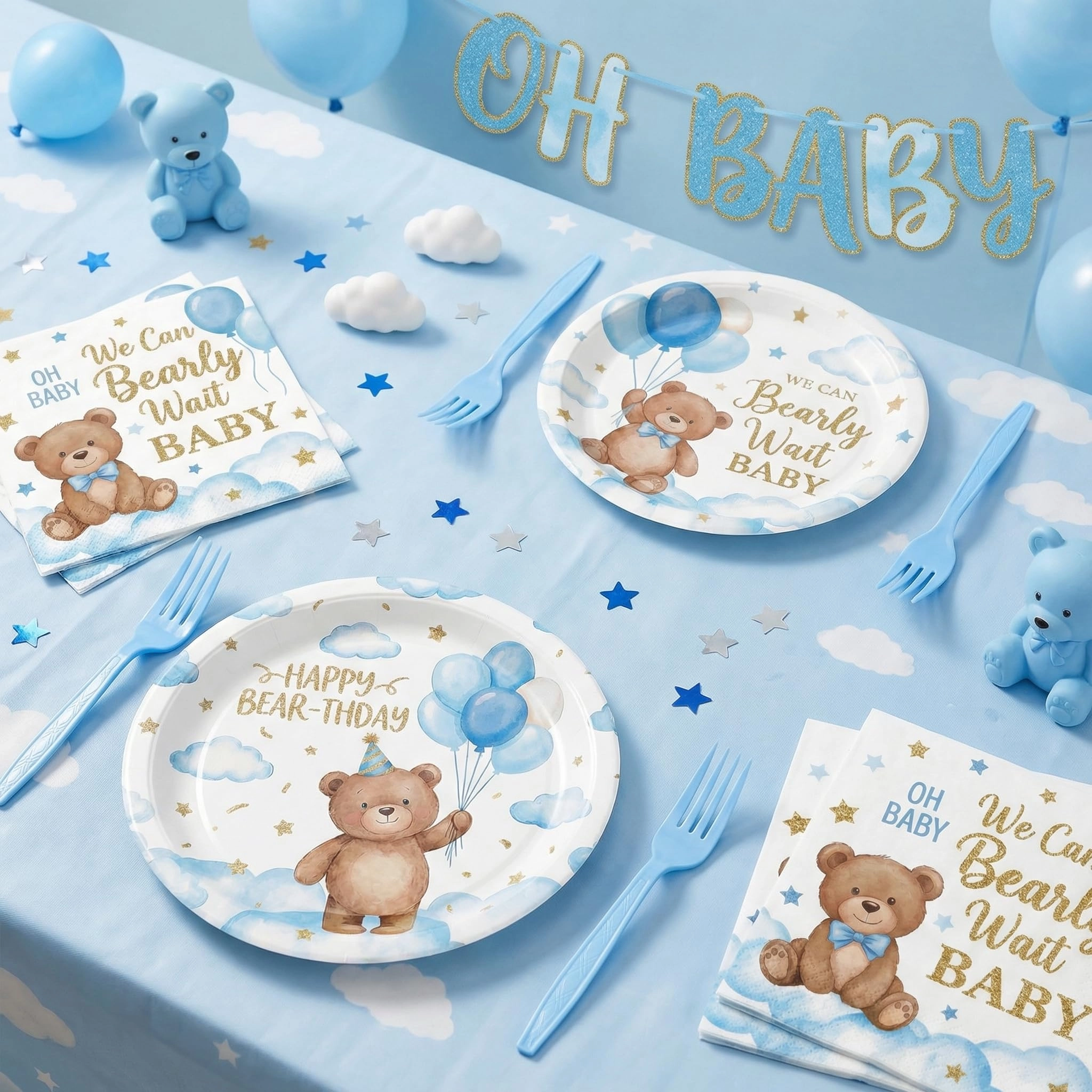 Happy Birthday Party Decorations Tableware Set - 96 Pcs