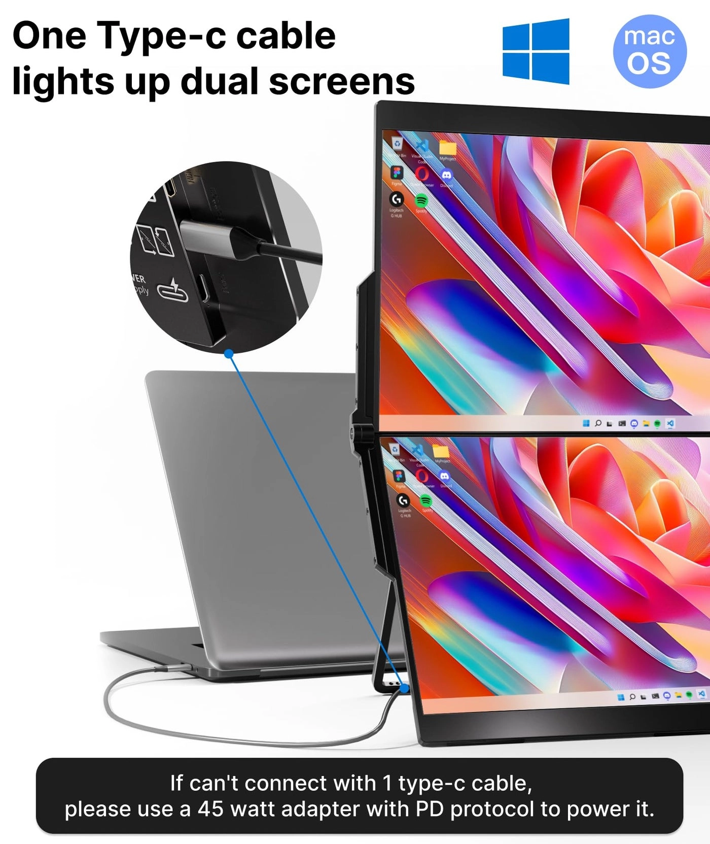 Laptop Screen Extender - 15.6" FHD 1080P