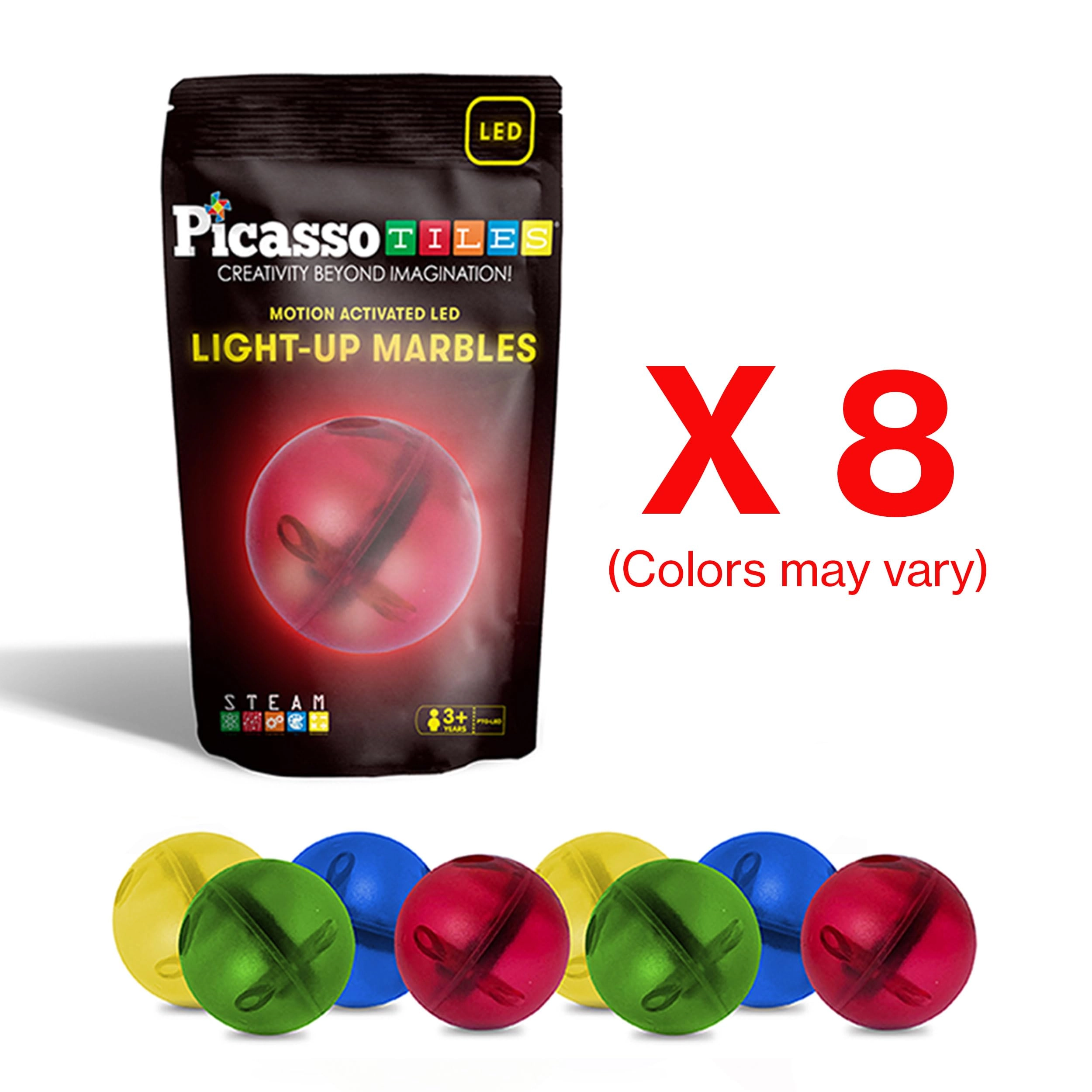 Motion Activated Marbles - Multicolored 8 pcs