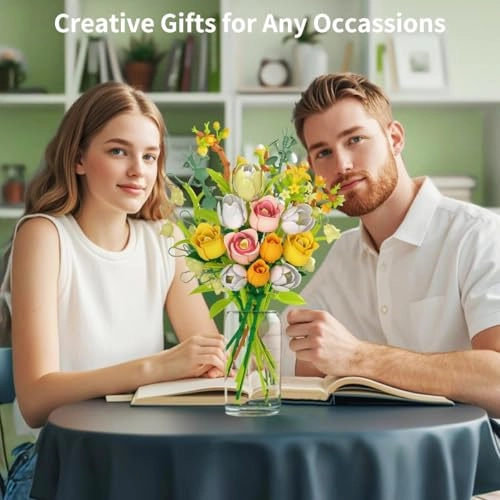 Rose & Tulip Flower Bouquet (B819) - Artificial Flowers Building Set