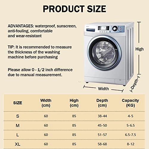 Washing Machine Cover - 6.5-7.5kg Dustproof Waterproof Pink