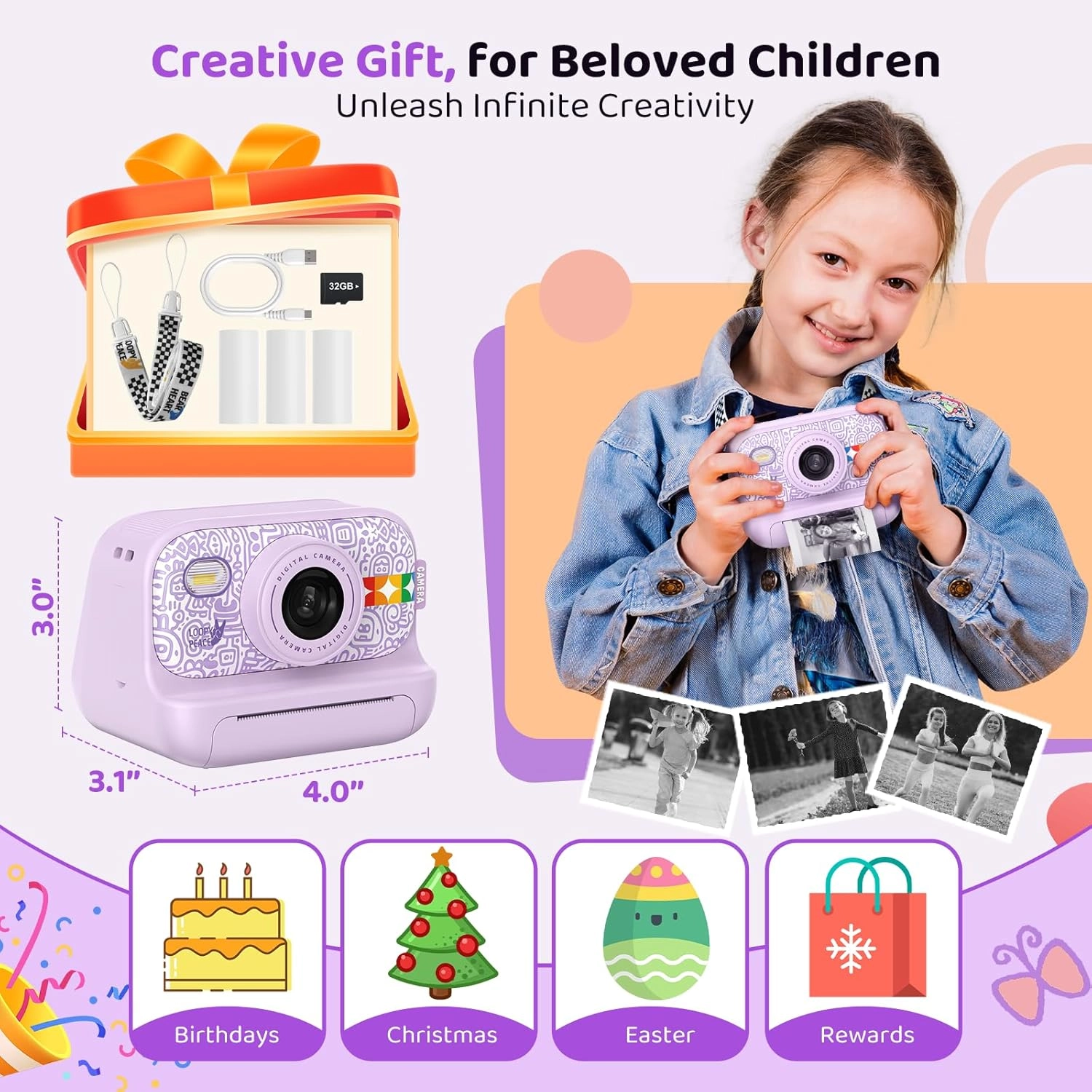 Chuzhao Kids Instant Print Camera