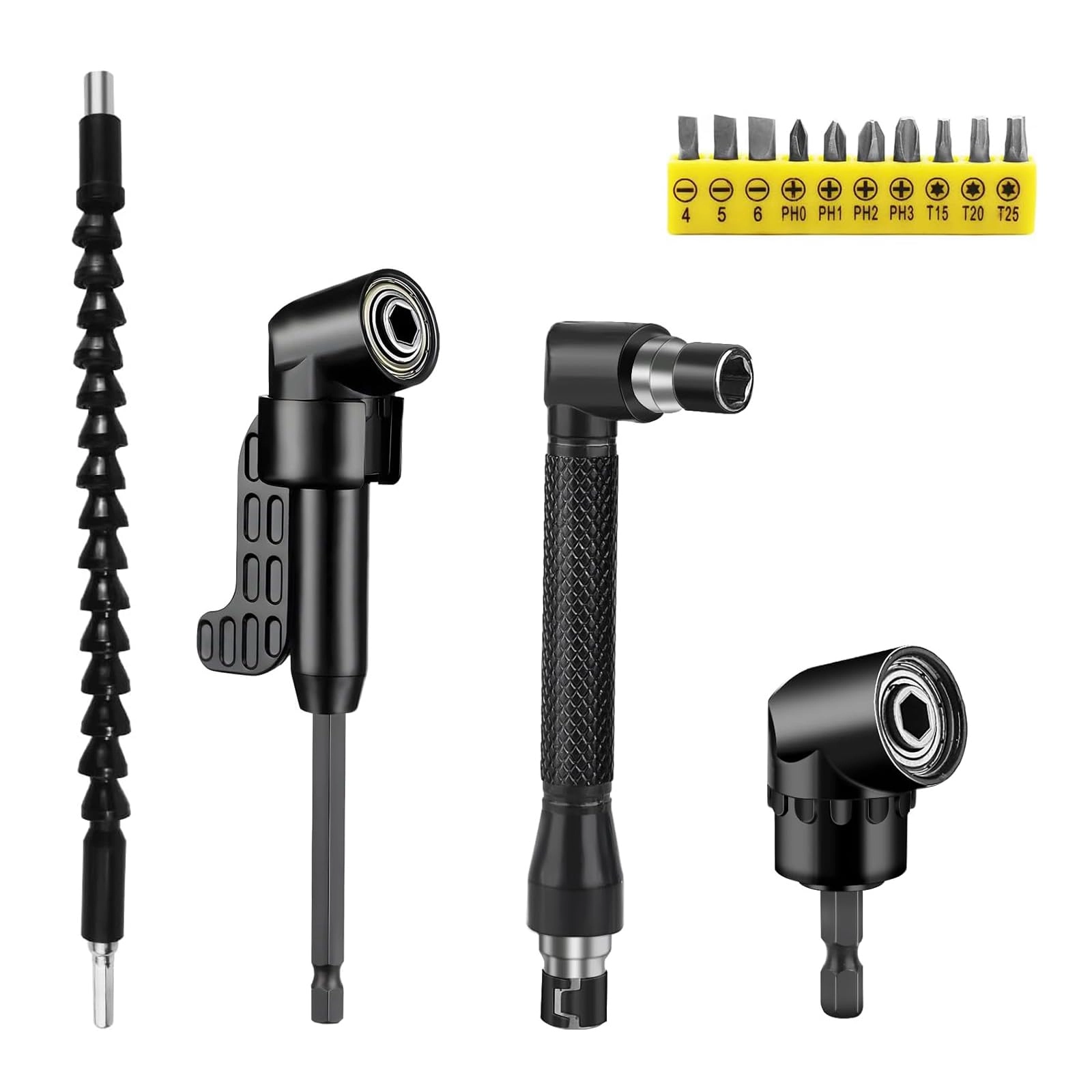 ACONDE Angle Screwdriver Attachment Set - 14-Piece 1/4 Inch Hex Shank