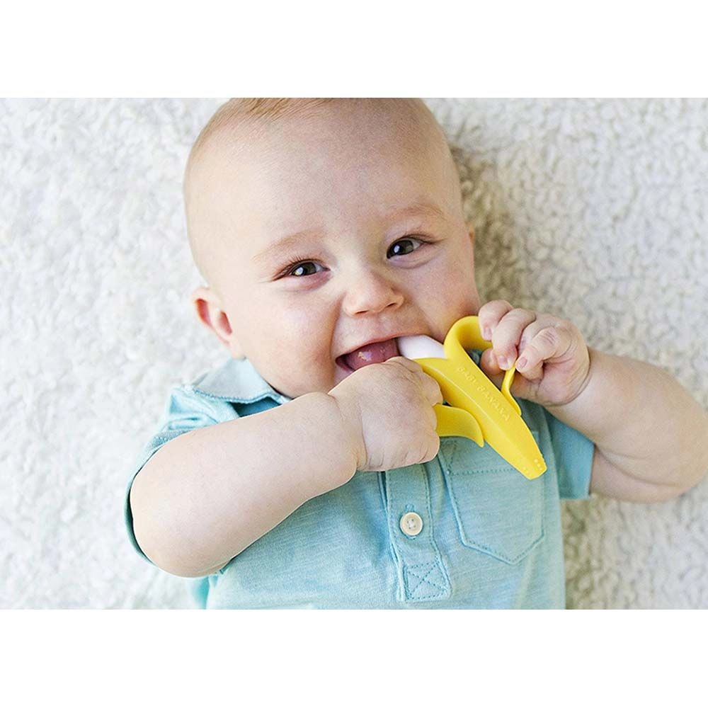 Baby Banana Toothbrush And Teether - 100% food grade silicon