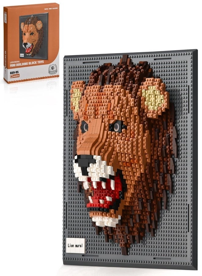 BNG Wall Art Lion Building Blocks Sets - 1849 pcs