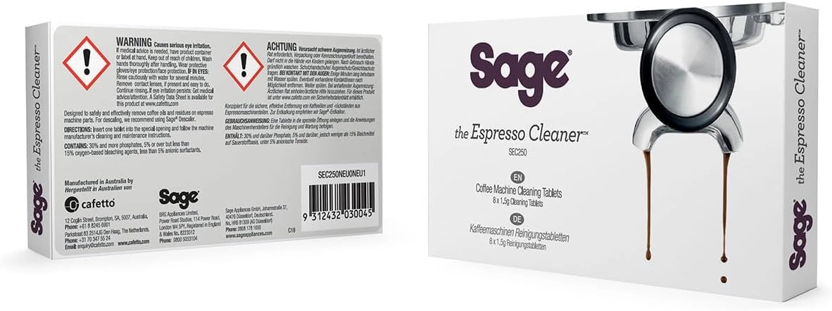 Sage Software SEC250 - Espresso Machine Cleaning Tablets Pack of 8