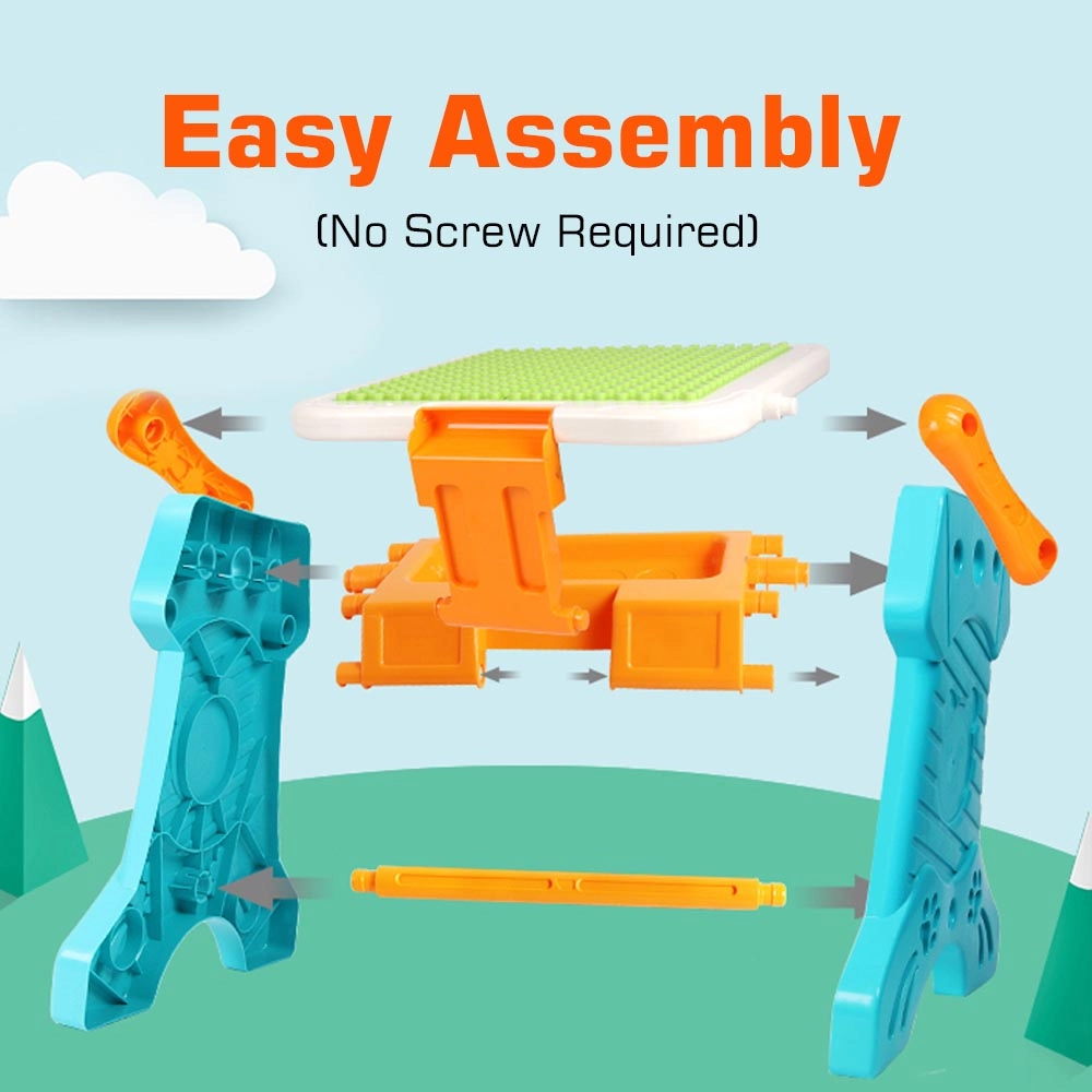 2-In-1 Table & Magnetic Learning Board Set with Chair - Suitable for 3 years and above 43 pieces