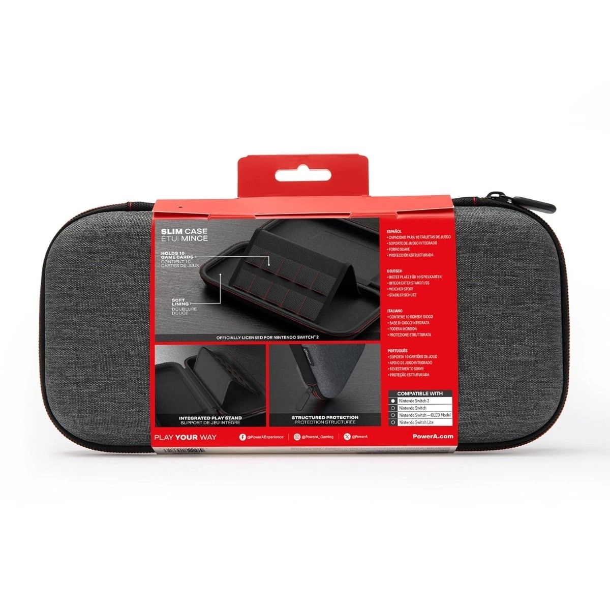 Slim Case for Nintendo Switch 2 - 10 Game Cards Play Stand
