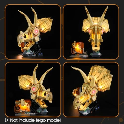 Dinosaur-Fossils Triceratops-Skull - LED Lighting Kit Compatible with Lego 76969