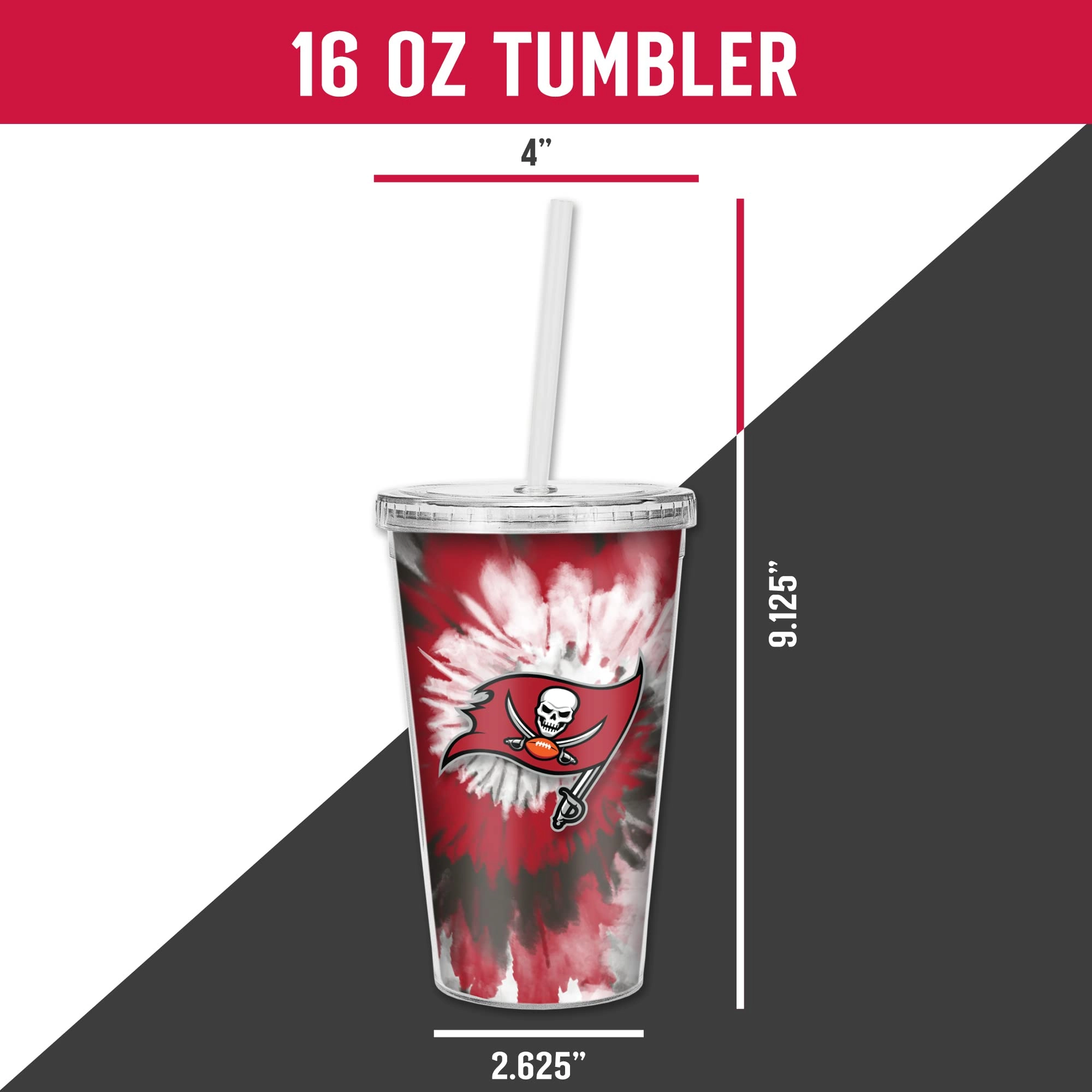 NFL Football Metallic Tie Dye Tumbler - 473ml