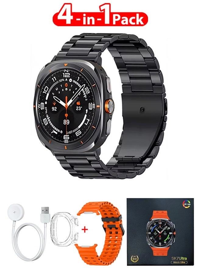 SK7 Ultra + Stainless Steel Band + Silicone Band + Charging Cable + TPU Case Protector