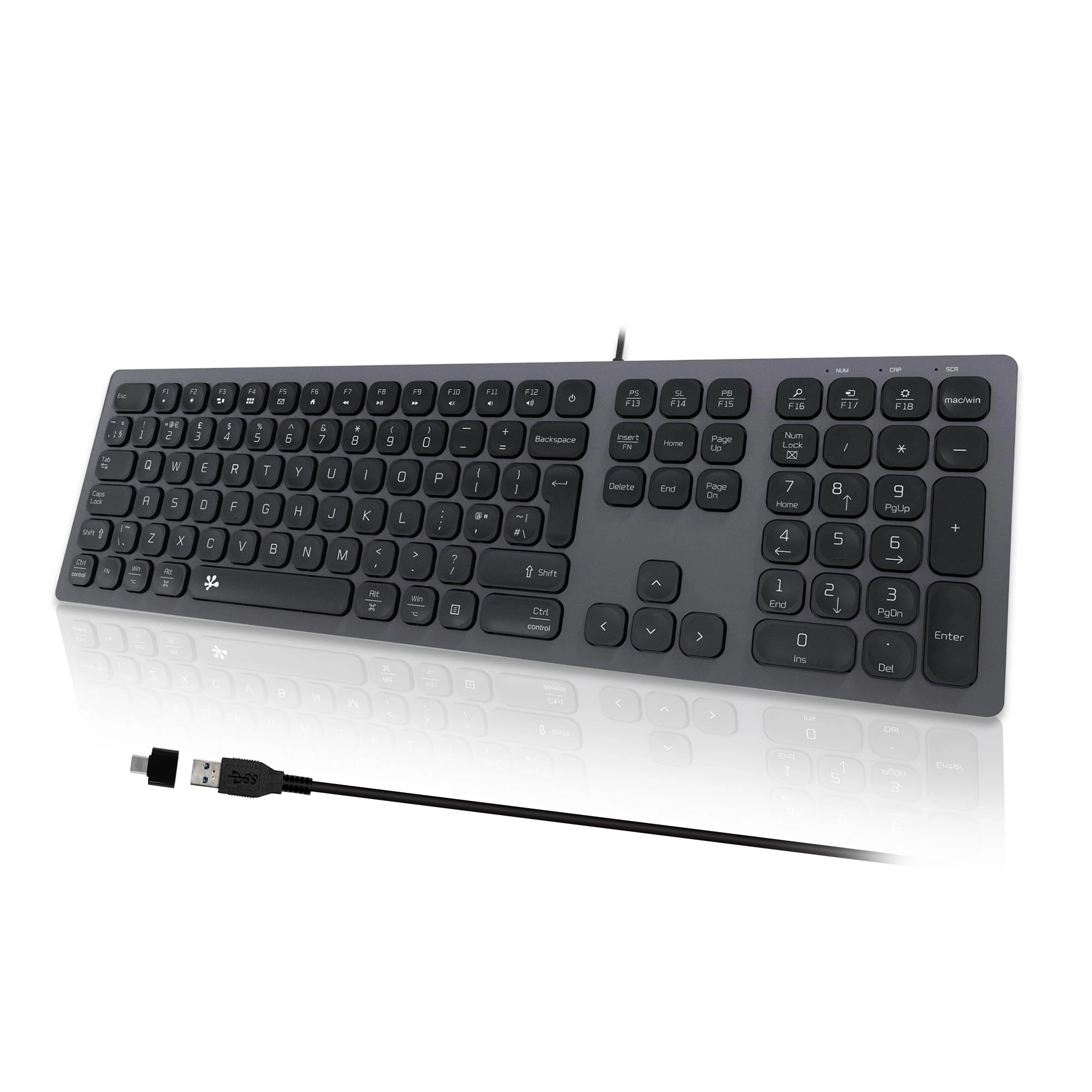 B.FRIENDit Slim USB Wired Keyboard - UK Wired