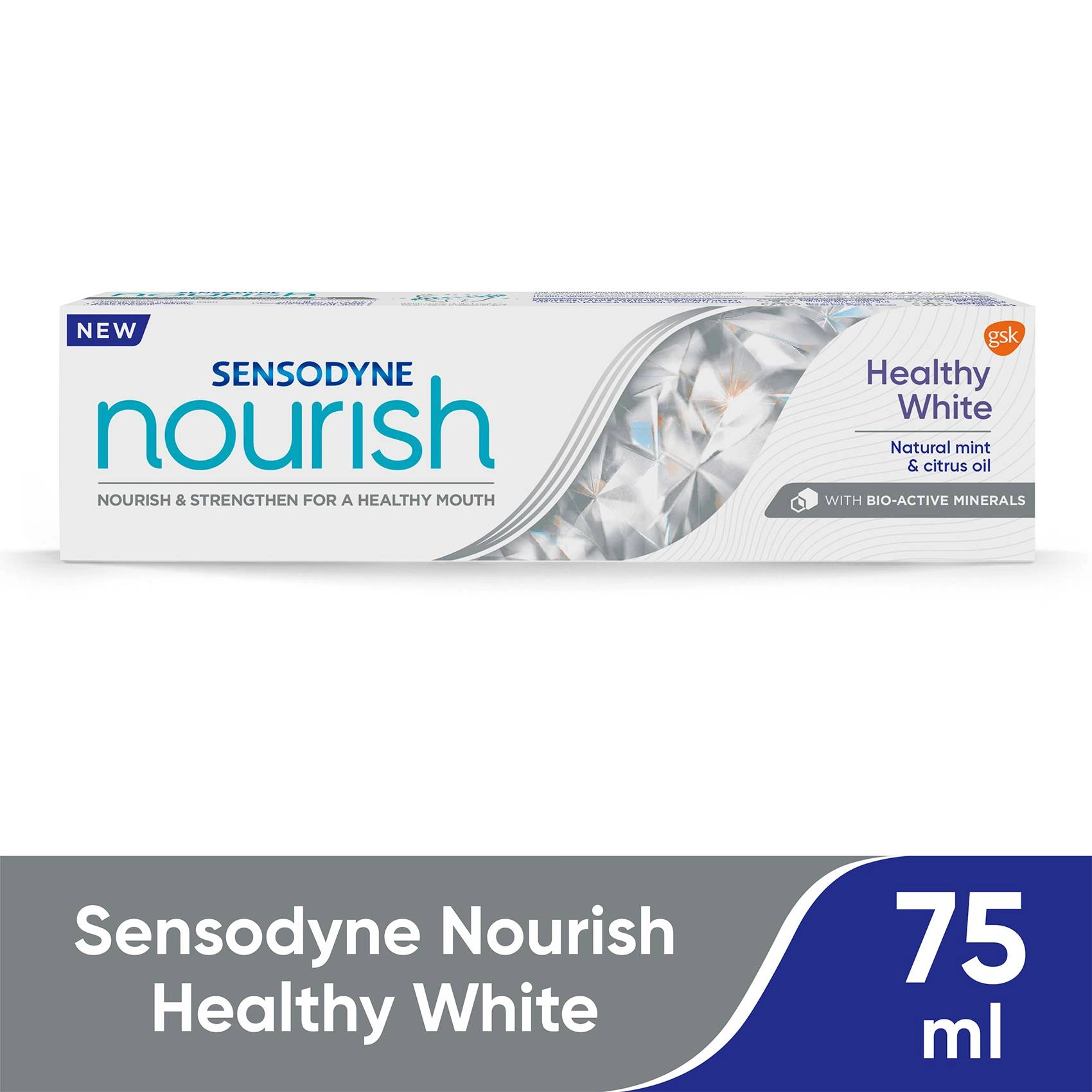 Nourish Healthy White natural mint and citrus oil Toothpaste 75ml