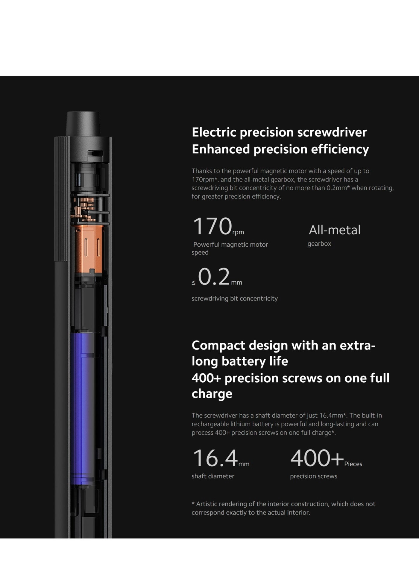 Electric Precision Screwdriver - 24 x S2 bits 170 Rpm