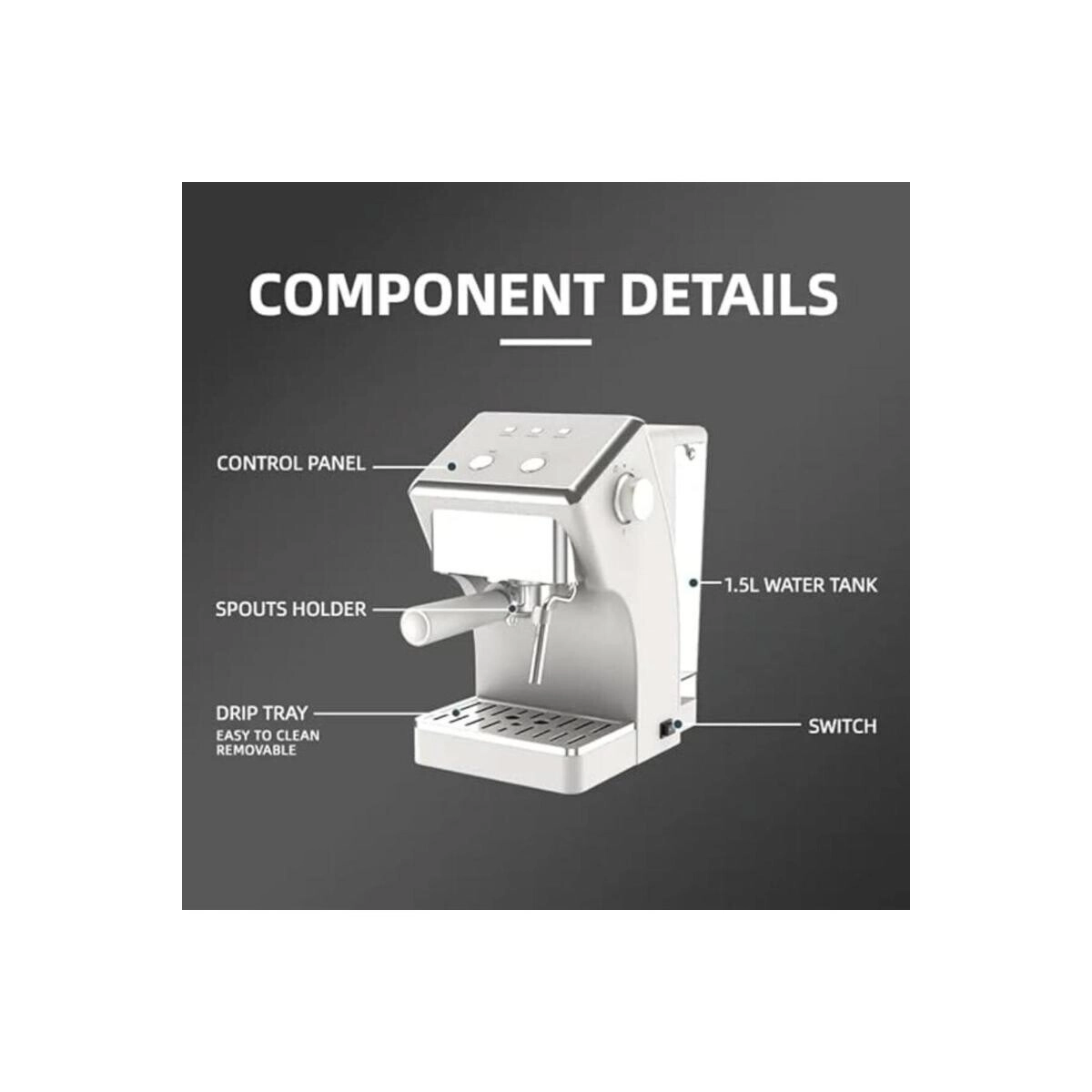 Espresso Coffee Maker with Milk Frother - 3.5 Bar 240ml