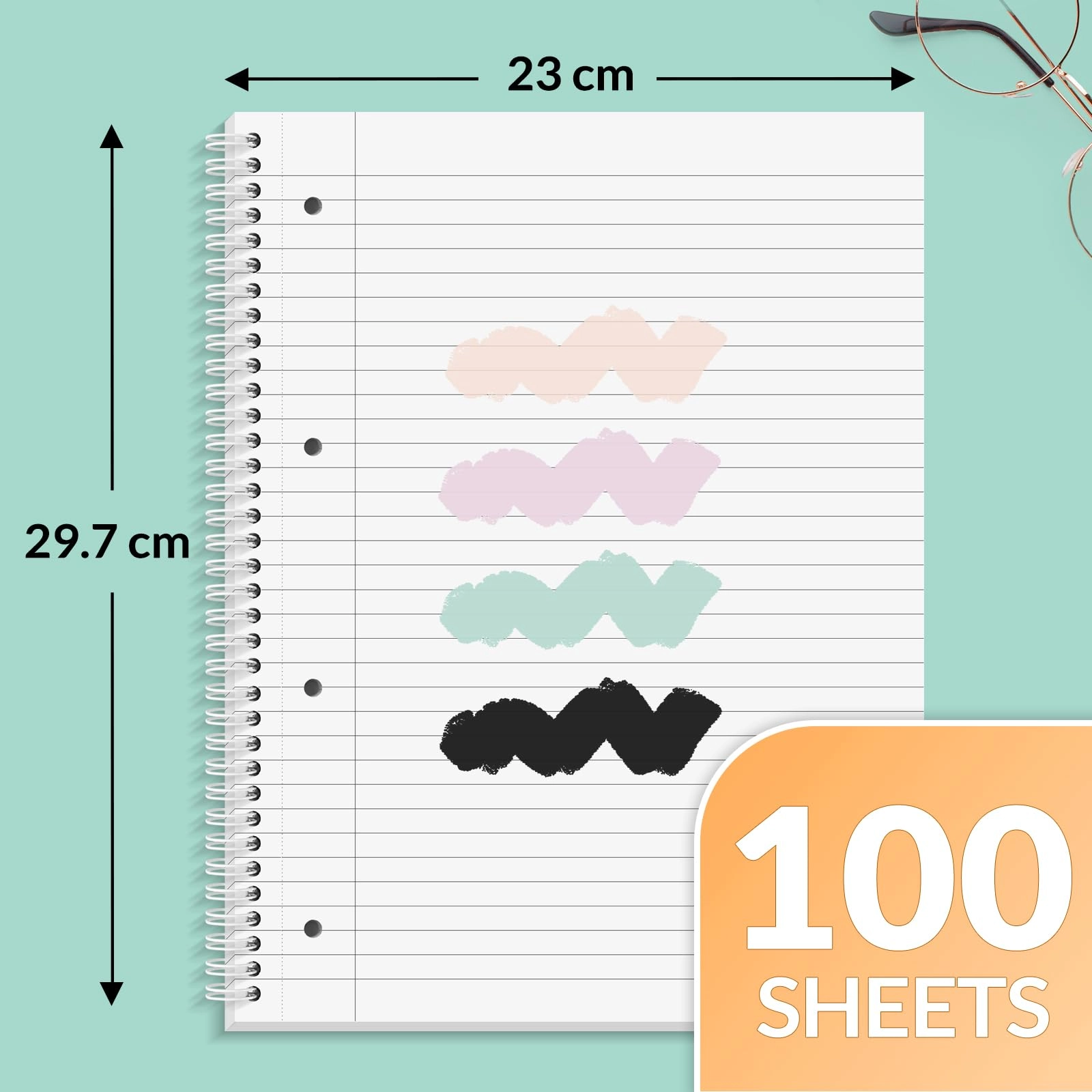 Notebook A4 Spiral - Lined 100 Sheets