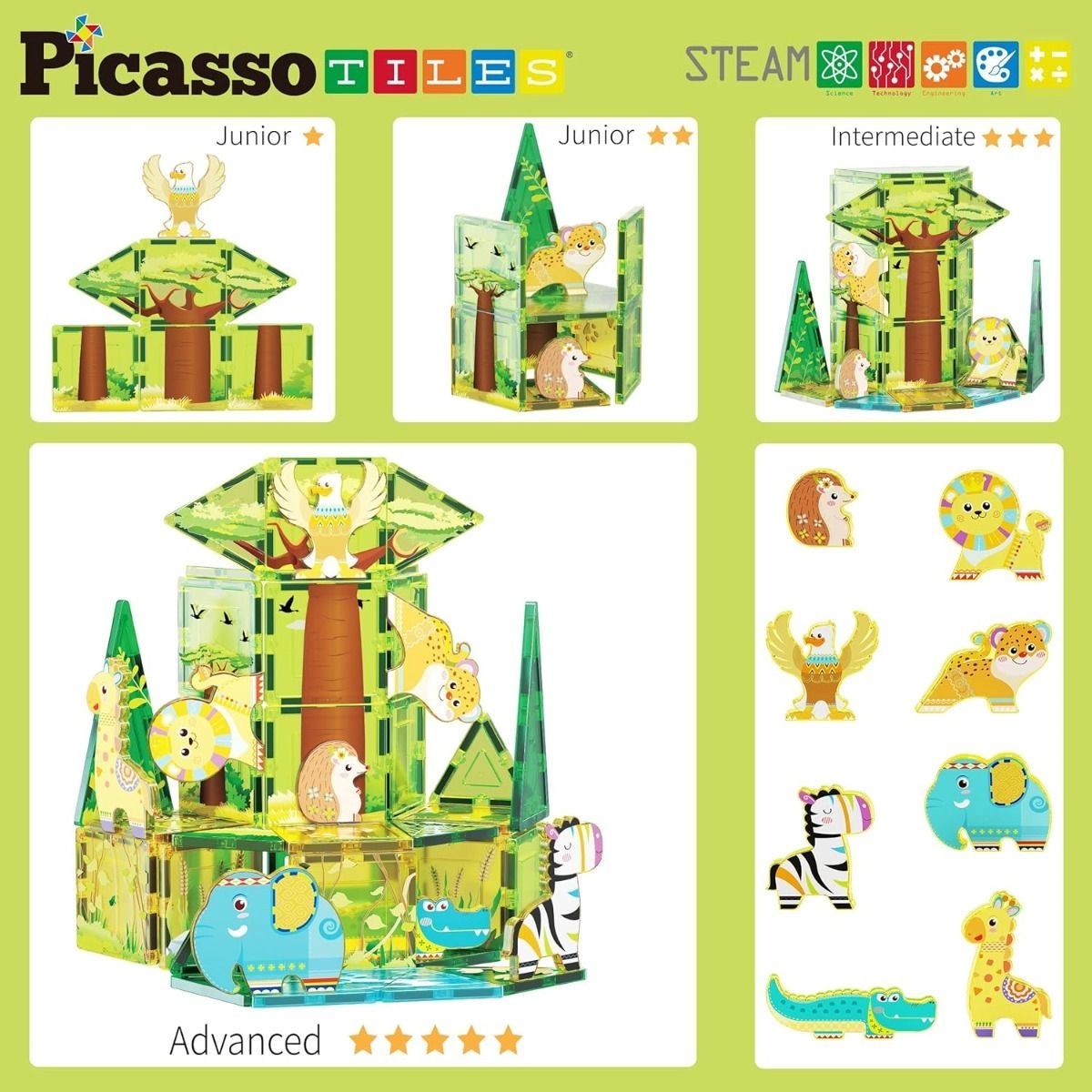 Magnetic Tiles Safari Set - 46 pcs