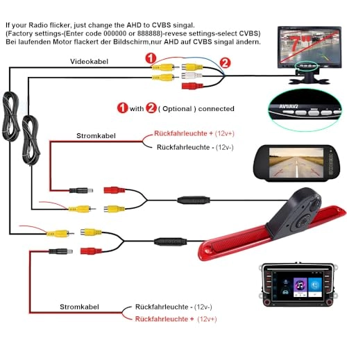 Rear View Mirror - 4.3 inch 800x480 + Brake Light Reversing Camera - Night vision 520 TV lines