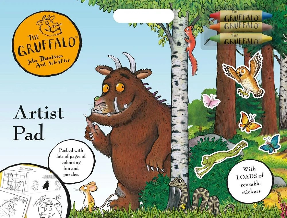 Alligator The Gruffalo Artist Pad - 3 double-ended crayons