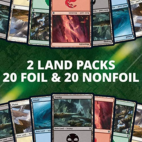 Zendikar Rising Draft Booster - 10 Packs 150pcs + Regular-frame Land - 40pcs (20 foil 20 non-foil) + Alternate Art Promo Card + Spindown Life Counter + Double-sided Reference Card