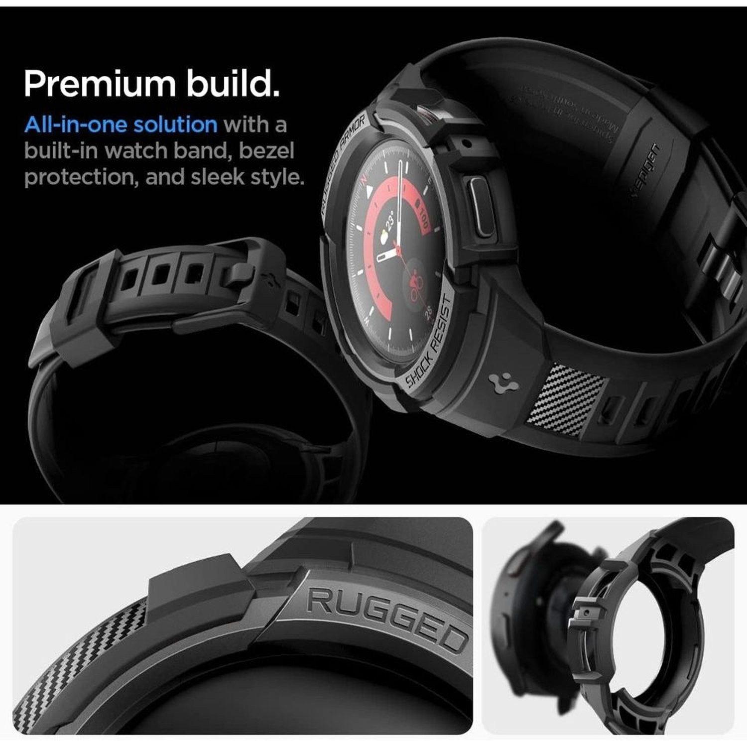 16.86 cm Rugged Armor Pro Watch Band for Galaxy Watch Pro - 45mm