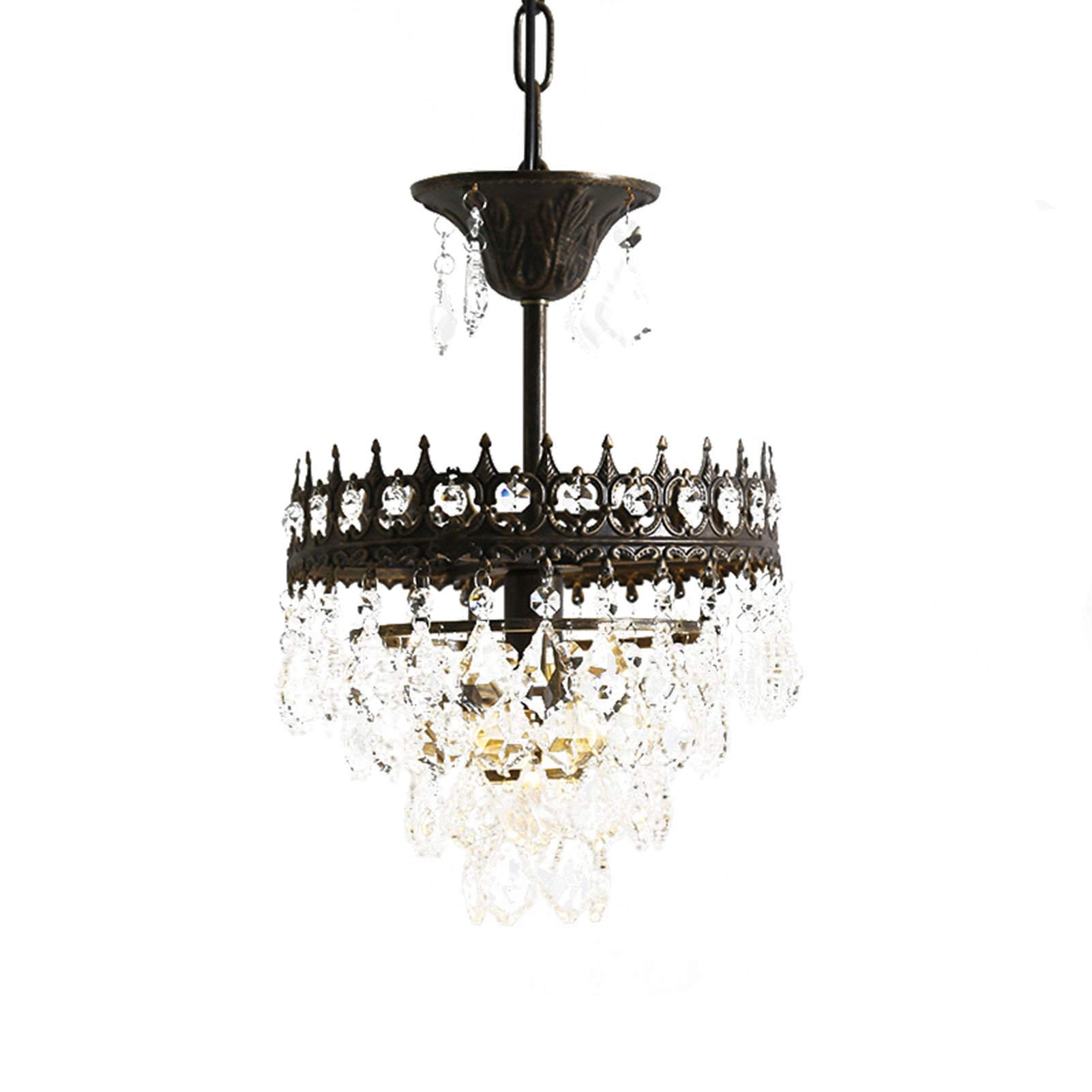 Vintage Industrial Pendant Light Fixtures - 35*39cm Black rub gold