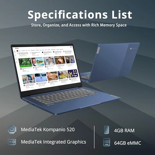 IdeaPad Slim 3 IP3 CB 14M868 - 14'' Kompanio 520 4GB DDR5 64GB SSD