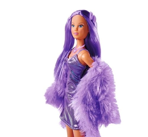 Steffi Love Fluffy Doll - 29cm Belt Dress Fur Jacket Ages 3+