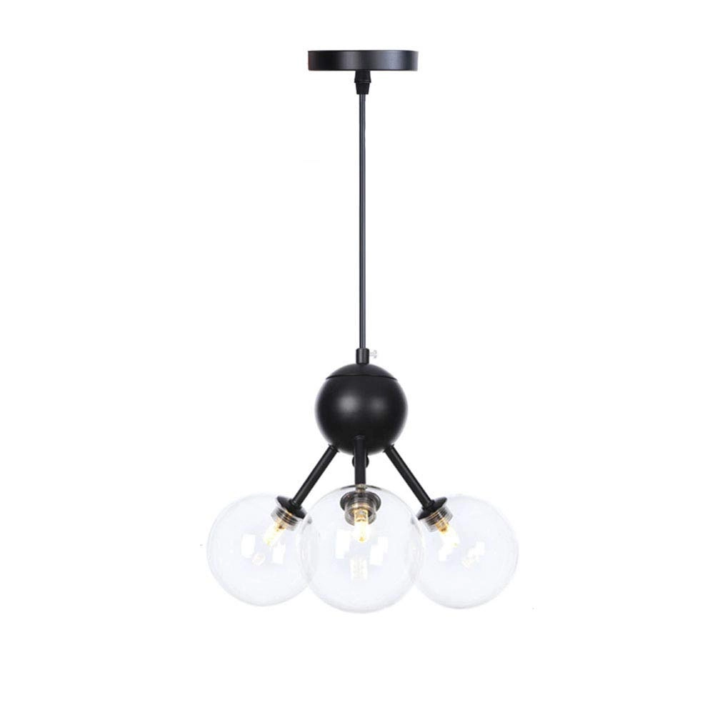 AYMAYA G4 Creative Magic Bean Molecular Chandelier - Black transparent lampshade 3 heads