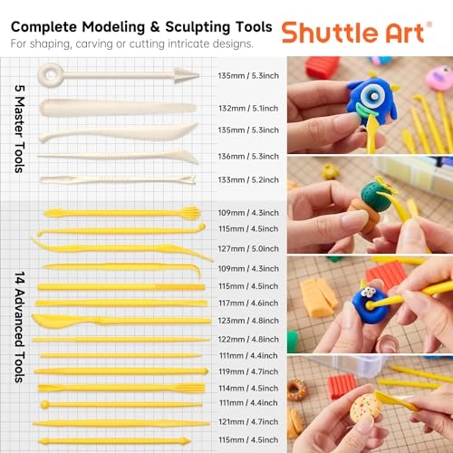 Polymer Clay Kit - 50 Colors 19 Carving Tools