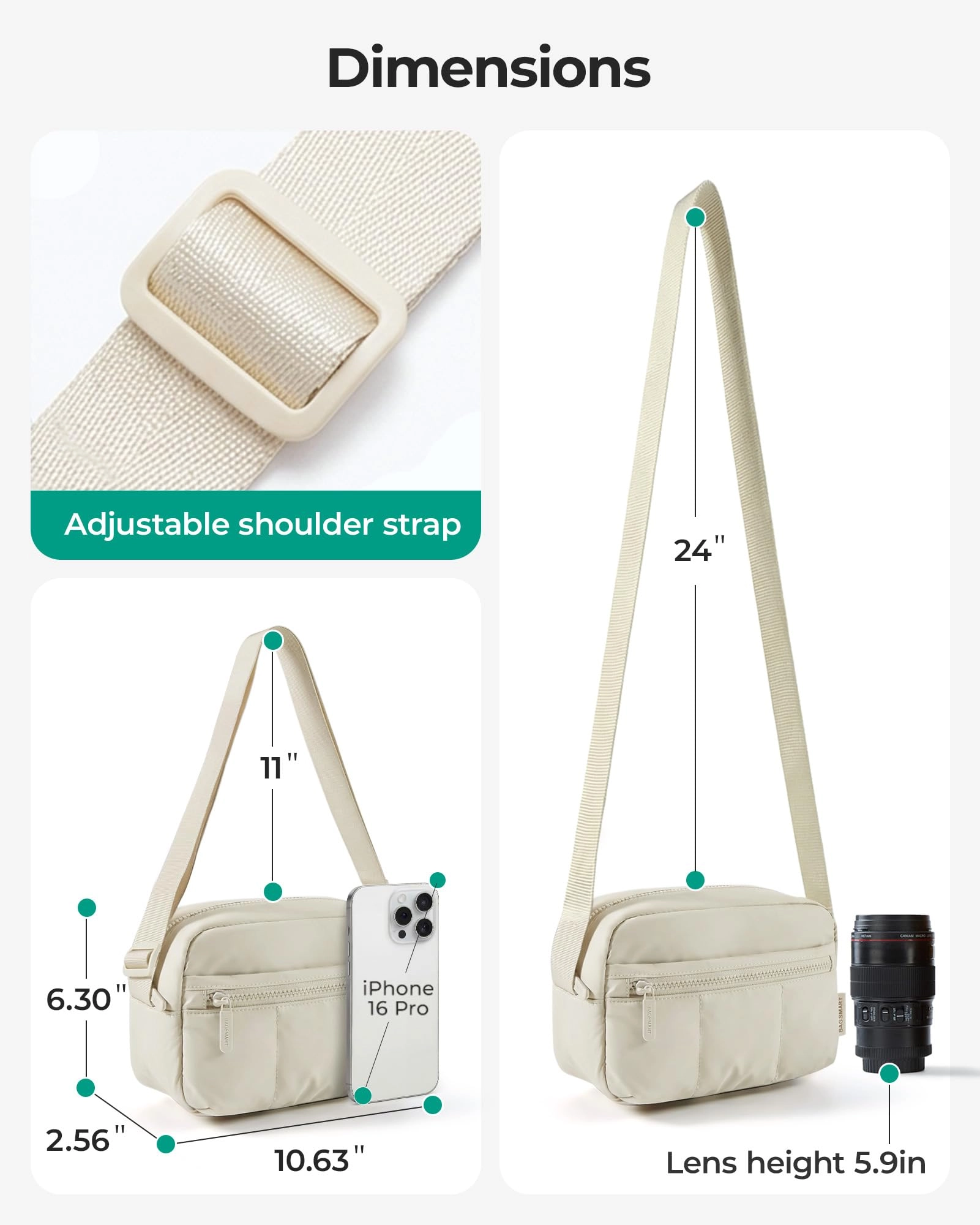 Puffy Camera Bag - 27L x 6.5W x 16H centimetres Messenger Bag