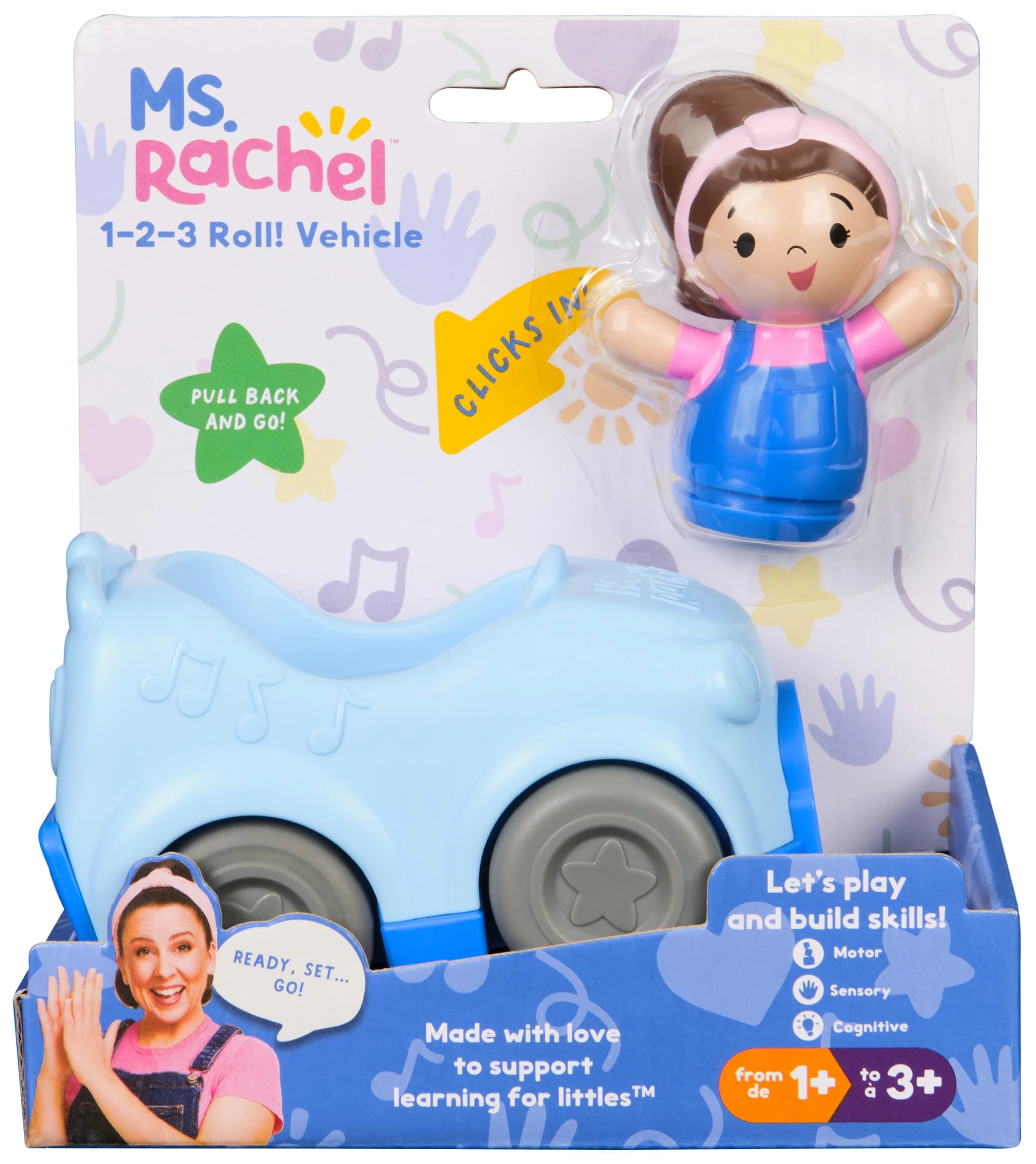 1-2-3 Roll! - Pull Back Car Ages 1-3Y+