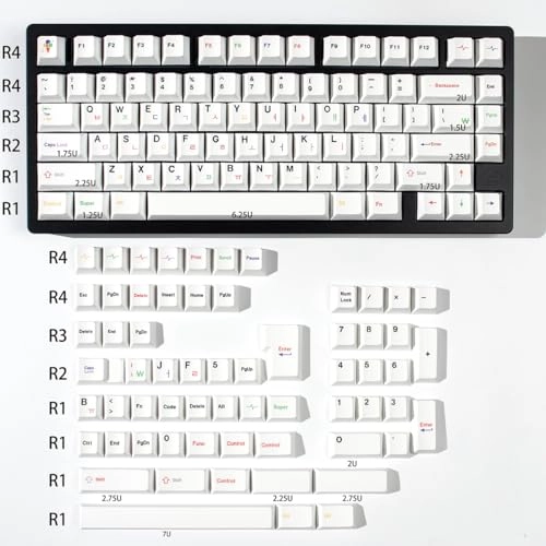 PBT Japanese Gray Keycaps - ANSI/ISO