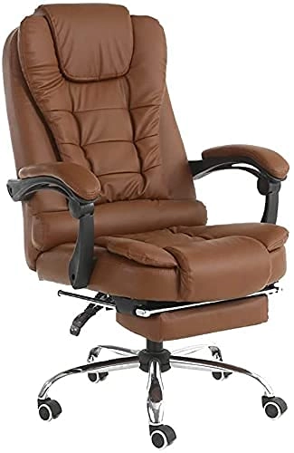 Desk Chair - PU Leather Brown High Back