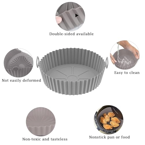 Silicone Air Fryer Liners - Reusable 2 Pack Grey