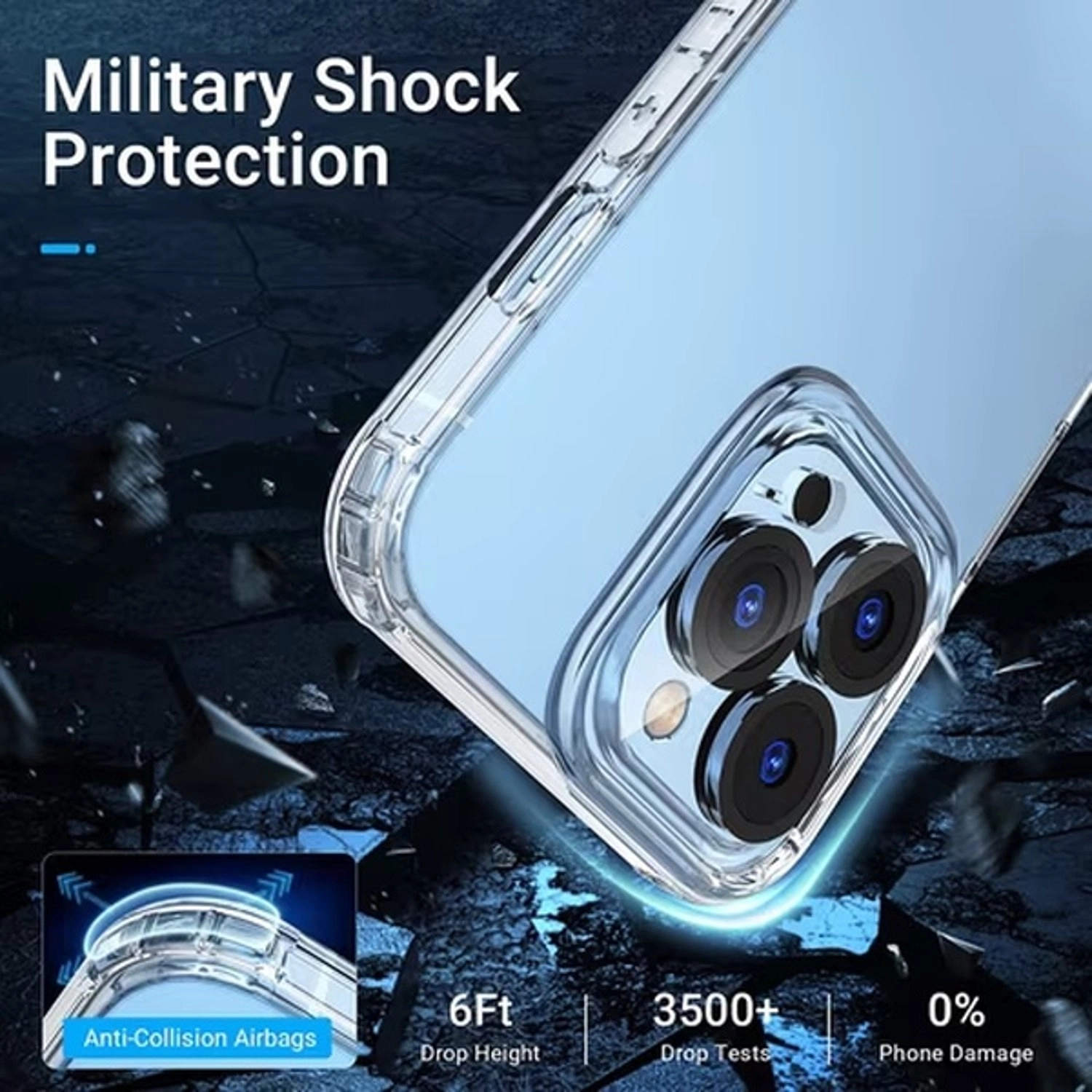 Screen Protector - Ultra HD Clear + Camera Lens Protector + Transparent Case - Clear Soft Silicon TPU for iPhone 14 Pro