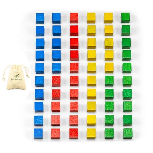 Small Wooden Cubes - 3 years and up 60 pieces