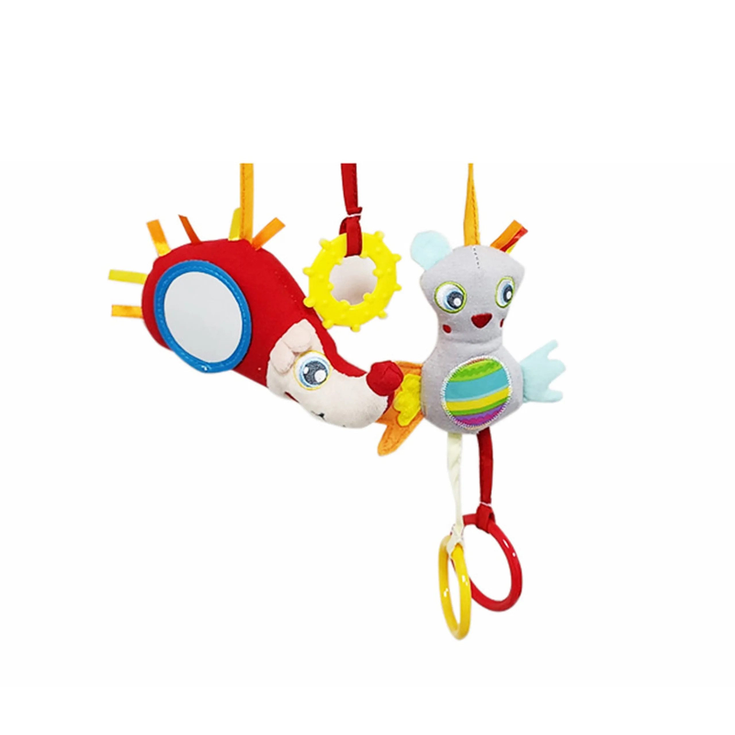 Hanging Spiral Animals - Suitable for 8 Months & above hypoallergenic, ultra-soft fabric