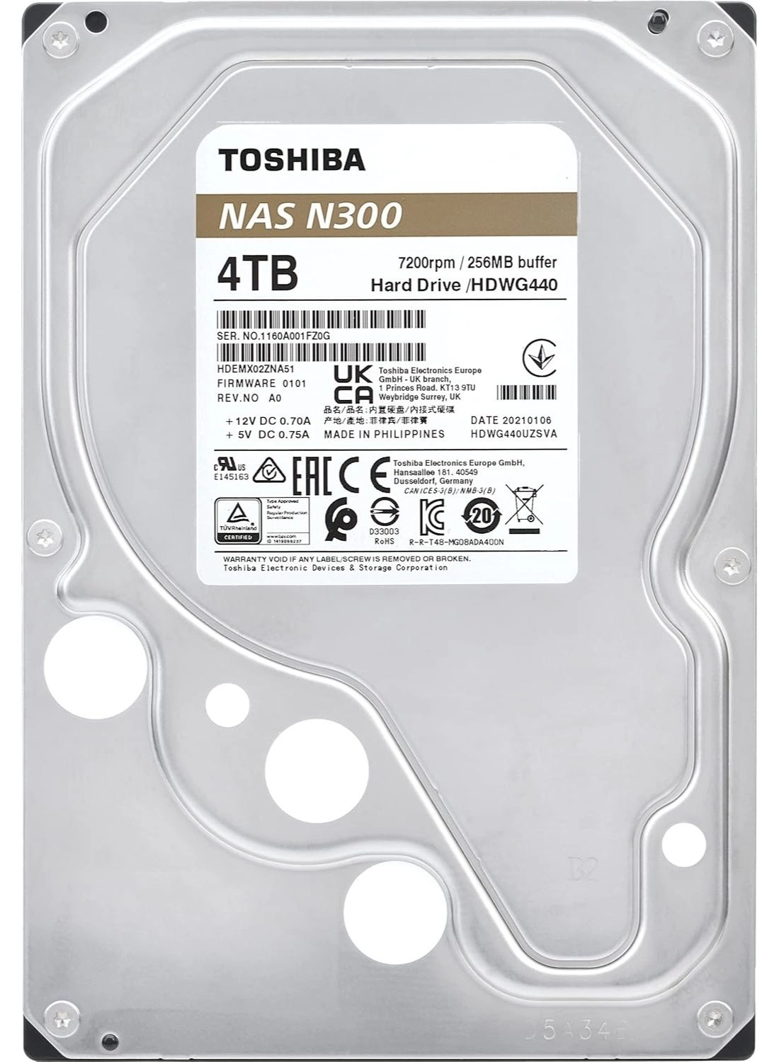 N300 PRO 3.5" 7200rpm 512MB SATA 6Gb/s (HDWG740XZSTD) - 4TB