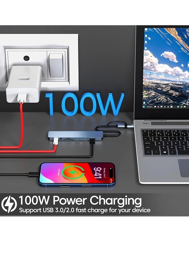 8-in-1 USB + Type C Converter - USB 3.0 SD/TF Card Reader