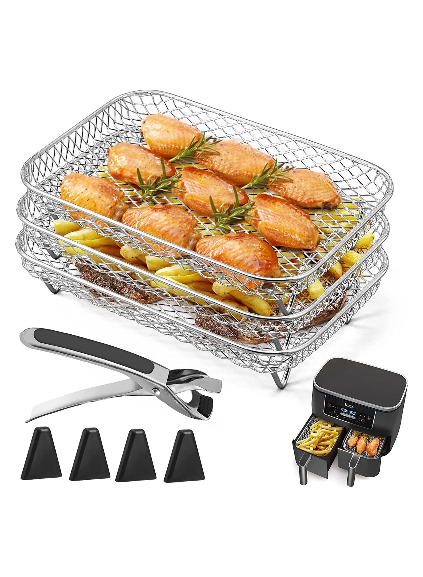 Captaintech Air Fryer Rack Set - stainless steel 3 Pcs
