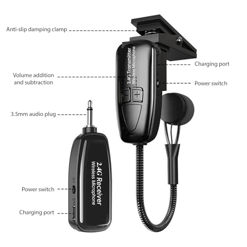 Saxophone Weless Microphone Receiver Set - 1 2.4G