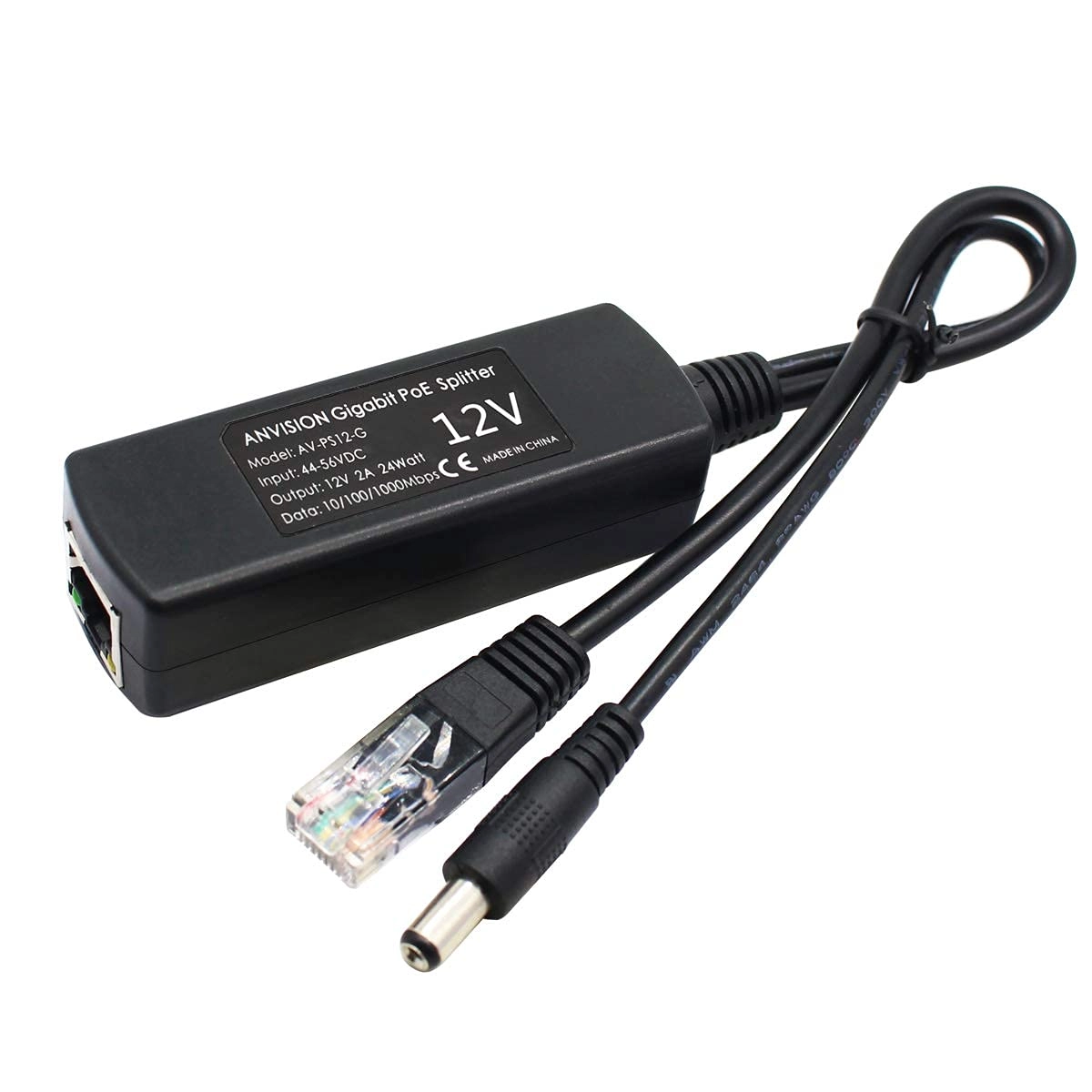 Gigabit PoE Splitter - 48V to 12V 2A